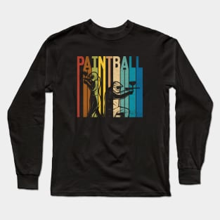 Distressed Retro Paintball Cool paintball players Long Sleeve T-Shirt